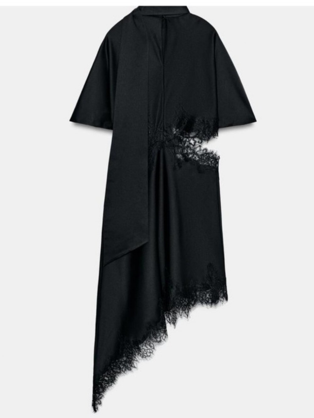 ZARA SATIN EFFECT LACE DRESS - Picture 9 of 13